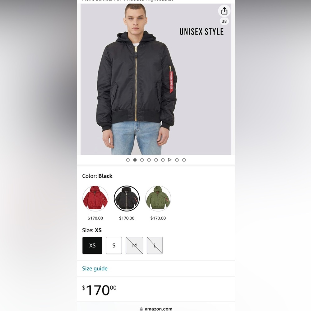 Men’s NWT VINTAGE (2004) ALPHA INDUSTRIES FLIGHT JACKET/Size Small/BLACK